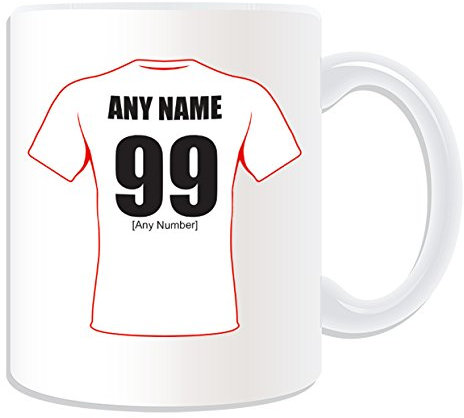 Personalised Gift - England Mug (Rugby Union Team Design Theme, White) - Any Name/Message on Your Unique Mug - RUF RFU