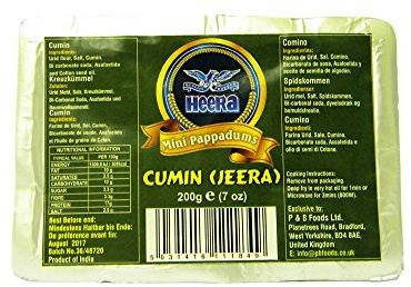 Heera - Mini Pappadums - Cumin (Jeera) - 200g x 2