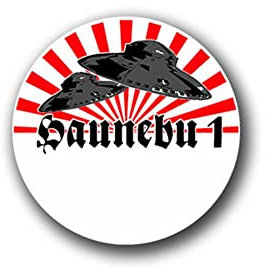 Aufkleber/Sticker Haunebu Bewaffneter Flugkreisel 1943 erstes Modell 7x7cm A929