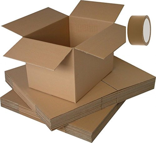 lot de 10 Carton livre double cannelure 40x30x30 + 1 Adhésif 100 metres