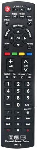 New Universal Controller Replaced Remote Works for 99% Panasonic LED LCD Learn 3D TV Also SUBs N2QAYB000926 N2QAYB000485 N2QAYB000837