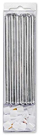 Club Green Pearl Kerzen mit Halter, Silber, 95 mm, 6 Stück