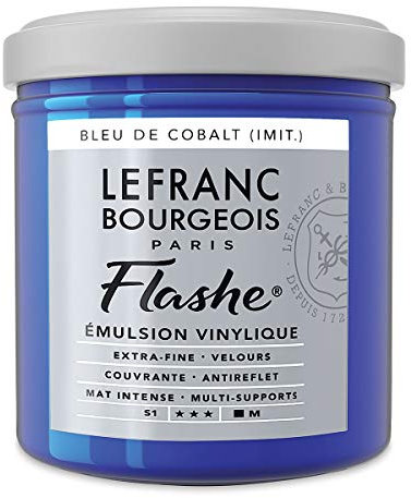 Lefranc & Bourgeois Acrylique plasto-élastique et Vinyle Couleur Bleu Cobalt Teinte, 7 x 7 x 7,3 cm
