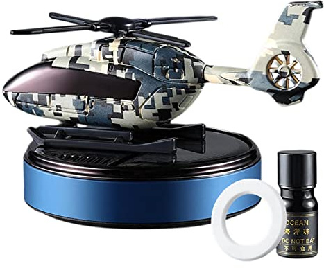 Hubschrauber Solar Auto Lufterfrischer Rotation Aromatherapie Auto Parfü Diffusor Ornament Für Fahrzeuge Mit Aromatherapie-Kern Luftfahrtflugzeug-Form Auto Geruchsbeseitiger Für Auto Und Innendekorat