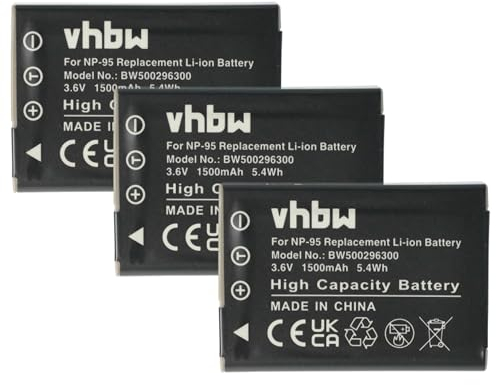 vhbw 3X Akku Ersatz für Ricoh DB-90 für Kamera (1500 mAh, 3,6 V, Li-Ion)