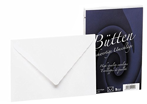 Rössler 20211711 - Bütten - Briefhüllen gefüttert, DIN C6, 25 Stück, weiß