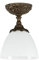 Licht-Erlebnisse Premium Deckenlampe Echt-Messing Glas in Bronze Antik Weiß Wohnzimmer Flur H:19 cm E14 Jugendstil Deckenlampe Schlafzimmer BEATRICE