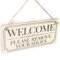 Welcome Please Remove Your Shoes - Lovely Vintage Style Handmade Sign Take Off Shoes Plaque