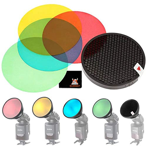 GODOX AD-S11 Filtro Colore Gel + Kit a nido d'ape di griglia Copertura Riflettore per Godox WITSTRO flash AD200 AD360 AD360II-C