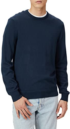 Amazon Essentials Men's Long-Sleeve Crewneck Jumper, 100% Cotton, Big & Tall Options Available, Navy, M