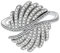 Uloveido Frauen Platin Überzogene Runde CZ Flügel Cocktail Ring Hochzeit Verlobungsringe Geburtstagsgeschenke für Freundin Größe 54 (17,2)