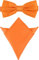 Ladeheid Herren Schmale Fliege & Einstecktuch Set M/P (12cm x 6cm, 22cm x 22cm, Orange)