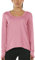 icyzone Damen Laufshirt Langarm Sport Shirt Atmungsaktive Langarmshirt Fitness Top Oberteil mit Daumenloch (L, Rosa)