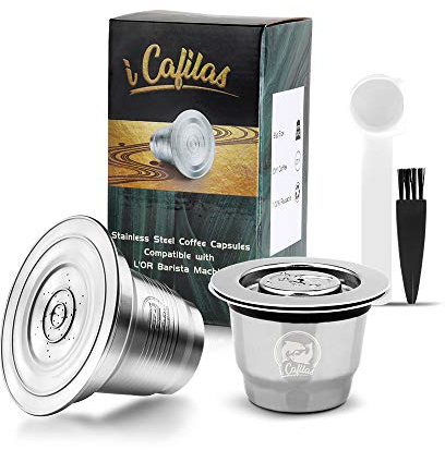 capsule riutilizzabile ricaricabile acciaio inossidabile compatibile con Philips L'OR Barista, Capsule Compatibili Nespresso Nespresso Capsula ricaricabile,riutilizzabili Filtro in Acciaio Inox