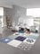 Kinderteppich Spielteppich Junge Teppich Maritim kariert in blau Creme grau Größe 120x170 cm