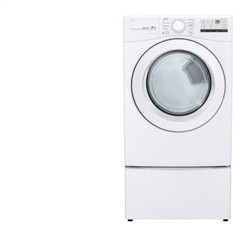 LG 7.4 Cu. Ft. Vented Stackable Electric Dryer in White with Sensor Dry