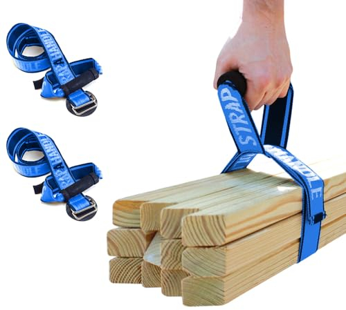 122 cm Tragegurt mit Griff, 2er-Pack, strapazierfähig, verstellbarer Gürtel, einfach, sicher, Heben, Bewegen, Tragen schwerer Boxen, bester Gepäckgurt (3 Stück Strap-A-Handle 1,2 m Länge, 34 kg