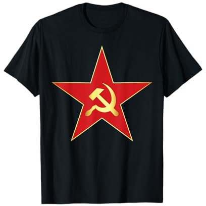 Étoile audacieuse rouge avec marteau et faucille T-Shirt