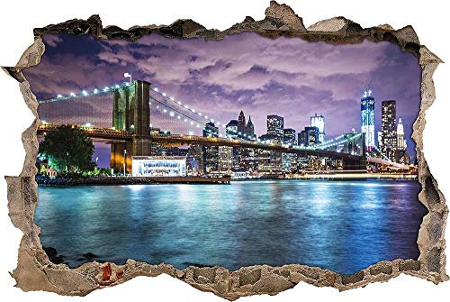 Wandtattoo Wandsticker Wandaufkleber 3D-Effekt Durchbruch Skyline für Babyzimmer Kinderzimmer 80x120cm