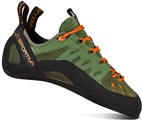 La Sportiva Men's Tarantulace Rock Climbing Shoes, Olive/Tiger, 9