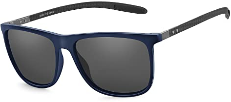 ZENOTTIC Polarisierte Sonnenbrille Herren Kohlefaser Bügel Quadratische Sonnenbrille Fahren Angeln Golf Sport UV400 Schutz
