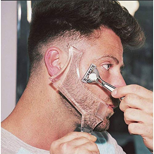 Goatee Beard Shaper Outliner Schablone für Männer, Ziegen- & Barttrimmen, Rasierset, spart Zeit (transparenter Bartformer)