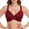 Ayigedu UK Women's Underwire Bra Non Padded Plus Size Full Coverage Minimizer Bras 42-D Wine Red