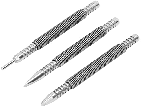 Spring Nail Punch, 3Pcs Carbon Steel Nail Set und Counter Punch 3500PSI Shock S Nail Set und Counter Punch für Holz Metall Glas