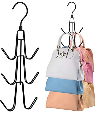 Geldbörsenaufhänger für Schrank, drehbarer Geldbörsen-Organizer, Taschen-Aufhänger, Geldbörsen-Haken, platzsparender Schrank-Organizer und Aufbewahrung für Geldbörsen, Taschen, Rucksäcke, Handtaschen