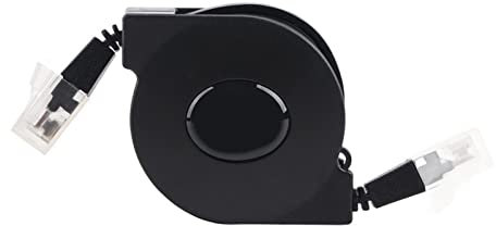 câble réseau rétractable,Câble Ethernet, cordon de câble réseau LAN CAT6 RJ45. connecteur fonctionne pour modem routeur, PC, ordinateur portable, PS2 et plus (noir)(1 m), Câble Ethernet CAT 6. Co