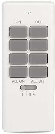 Telecomando 12 Canali per Presa Radio, Portata del Telecomando 70 metri, Programmabili Telecomando Senza Fili a Distanza 433,92 MHz per Elettrodomestici, Bianco