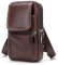 Schultertaschen Handy Leder Herren, Handy Gürteltasche Leder Braun, Vertikal Handytasche zum Umhängen Wasserdichte Reißverschluss Umhängetaschen Leder Hüfttasche Schultertasche mit Gürtelschlaufe