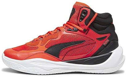PUMA Playmaker Pro Mid Sneaker für Herren, Red Blast-fiery Red-Black, 45 EU