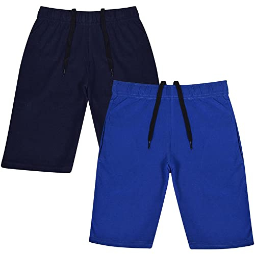 A2Z 4 Kids Boys Cotton Stretch - Shorts S07 Navy/Royal 2 Pack 11-12