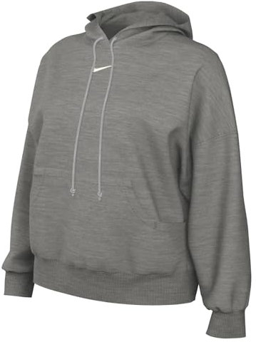 Nike DQ5858-063 W NSW PHNX FLC OOS PO Hoodie Sweatshirt Mujer DK Grey Heather/Sail Tamaño M