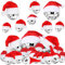 Ferraycle 24 Stück silberne Weihnachtsdiscokugel mit Weihnachtsmannmütze, verschiedene Größen, reflektierende Spiegelkugel, Weihnachtsdekorationen mit Seil zum Aufhängen, Discokugel, Ornament für