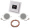 Busch Jäger DAB+ (DAB PLUS) Unterputz Radio 8215U-101 Future Linear Studioweiß, Komplett-Set mit 2 x Deckenlautsprecher Einbaulautsprecher + 20 m Lautsprecherkabel 2x0,75 mm2 8215 U - 101