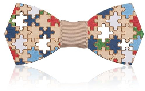 CHGCRAFT Fliege Aus Holz Verstellbare Fliege Für Herren Holzfliege Mit Polyesterband Für Herren Urlaub Hochzeit Dekoration Zubehör, Farbig