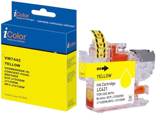 iColor Brother Dcp J1050dw: Tinte Yellow, ersetzt Brother LC421Y (Mfc J1010dw, Drucker)