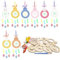 WEDNOK 8 Stück Osterhasen Traumfänger Bastelset Hasen Holz Basteln Kinder Ostern Dreamcatcher Kunsthandwerk DIY Osterbastelset zum Bemalen Ostergeschenk Kreativsets für Mädchen Jungen Ostern
