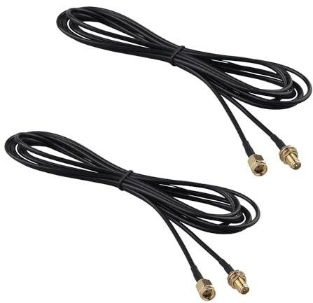 Futheda 2PCS RP-SMA Male to RP-SMA Female WiFi Antenna Extension Cable Bulkhead Mount RG174 Coaxial Cable 3m/9.8 feet for WiFi Router Gateway FPV Antenna Wireless Lan PCI Card IP Security Camera