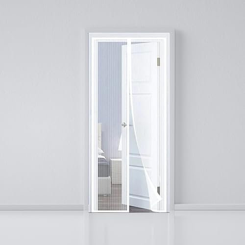 Fly Screens for Doors Magnetic Door Curtain Door Screens for Keeping Out Flies Fly Nets for Doors Magnetism Automatically Closes Magnetic Curtain Full Frame Magic Tape, Keep Bugs Out (White,90x210cm)