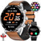 BANGWEI Smartwatch Herren, Anruf Annehmen/Anrufen, 1,43'' AMOLED Fitness Tracker mit SpO2-Herzfrequenzmesser, Schrittzähler, IP68 Wasserdicht Smartwatch für iOS Android, Braun