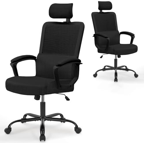 DUMOS Bürostuhl Ergonomisch - EIN Schreibtischstuhl mit Komfortarmlehnen, Ausgestattet mit Einer Bequemen Lendenwirbelstütze und Fußstütze, Office Chair Geeignet für Zuhause
