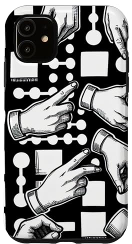Hülle für iPhone 11 Aufwendige Handgesten mit Tic-Tac-Toe