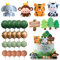 28Pcs Jungle Animal Cake Toppers, DIY Animal Cake Decorations, Elephant, Monkey, Tiger, Cow Cake Jungle Cake Decorations for Baby Shower Kids Party Animal Theme Party Cake Decoration