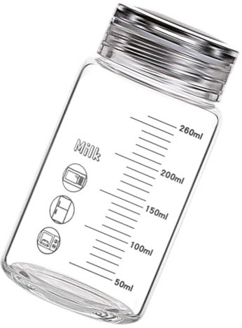 CIYODO Glass Water Bottle with Scale Portable Drink Cup Wide Mouth Design for Home Office and Outdoor Use Easy to Carry Transparent with Measurement Markings
