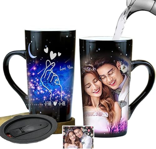 Aayahakawa Mug magique personnalisé avec photo - Collage thermique - Tasse à café et thé - Photo personnalisée - 500 ml