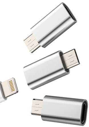 Adattatore per lightning femmina a micro usb maschio(3 Pack)per Apple iphone ricarica cavo da microusb jack Android cellulare adattatori compatibile per Samsung S6 edge+ S7Active note5 caricabatterie
