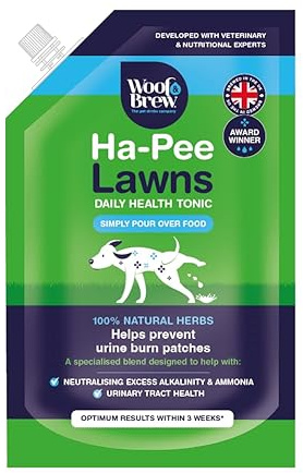 Woof&Brew Ha-Pee Lawns Natural Herbal Supplement for Dogs, Prevents Urine Burn Patches, 100% Natural Herbs, 3 Weeks for Optimum Results (Ha-Pee Lawns)